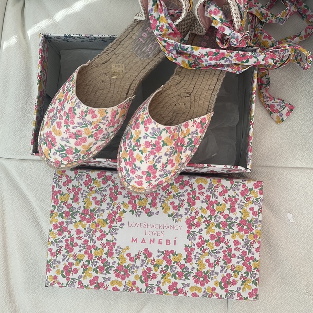 LoveShackFancy x Manebi Flat Velenciana Fruity Punch Espadrille - 40 - NIB